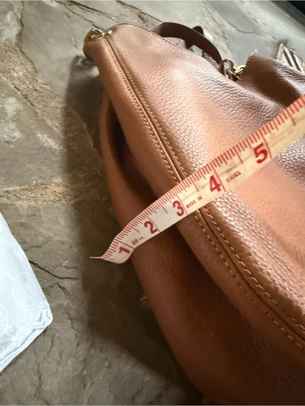 Michael Kors Cognac Pebbled Leather Hobo with Gold MK Charm